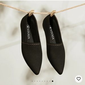 Vivaia black pointed toe loafers